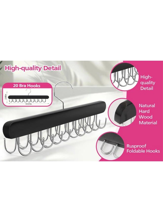 Fertoriy Bra Organizer for Closet, Tank Top Hanger, Bra Hanger 20 Hooks Capacity, Foldable Bra Hangers for Closet Organizer and Storage, Multi Tank Top Hangers Space Saving for Bra (2) - Image 2