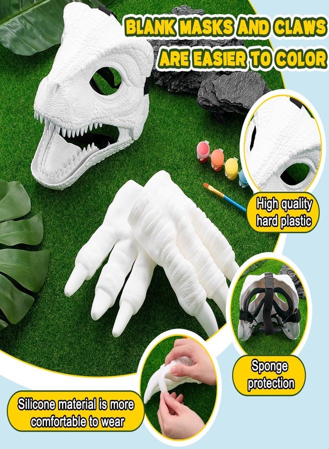 Seenelling قناع ديناصور بلاستيكي صلب من سيلينج، طقم واحد مع مخالب، طلاء، قناع ديناصور جاهز للتجميع، هدايا ديناصورات، زي ديناصور فروي، لوازم حفلات. - Image 3