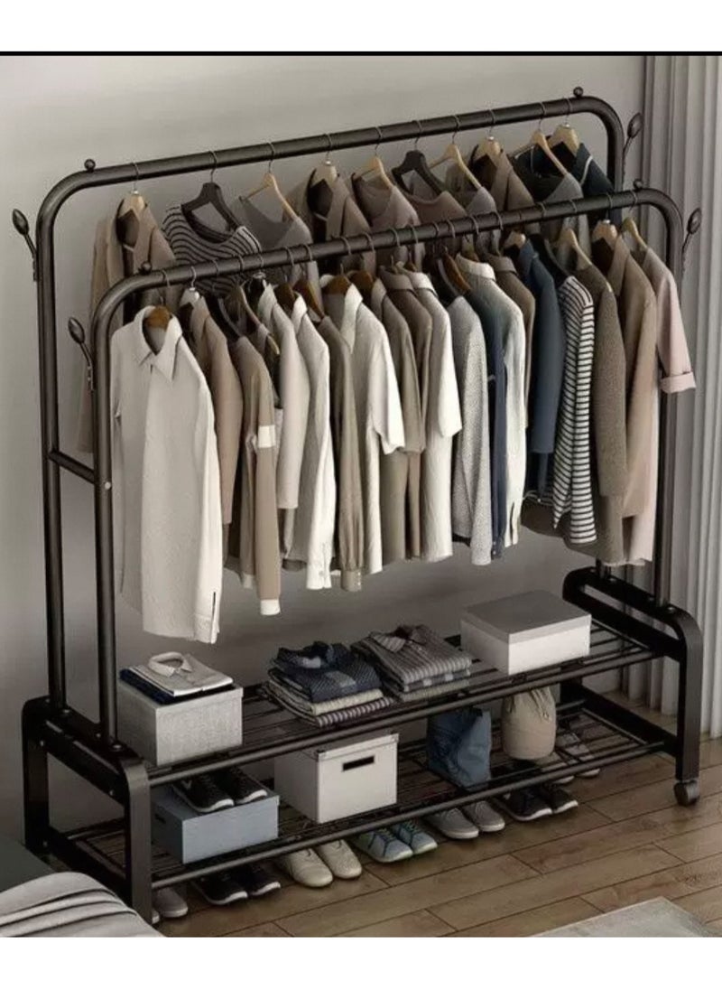 alwan antiques and frames Clothes hanger organizer with two shelves and wheels 156*56*150 cm  - Image 1