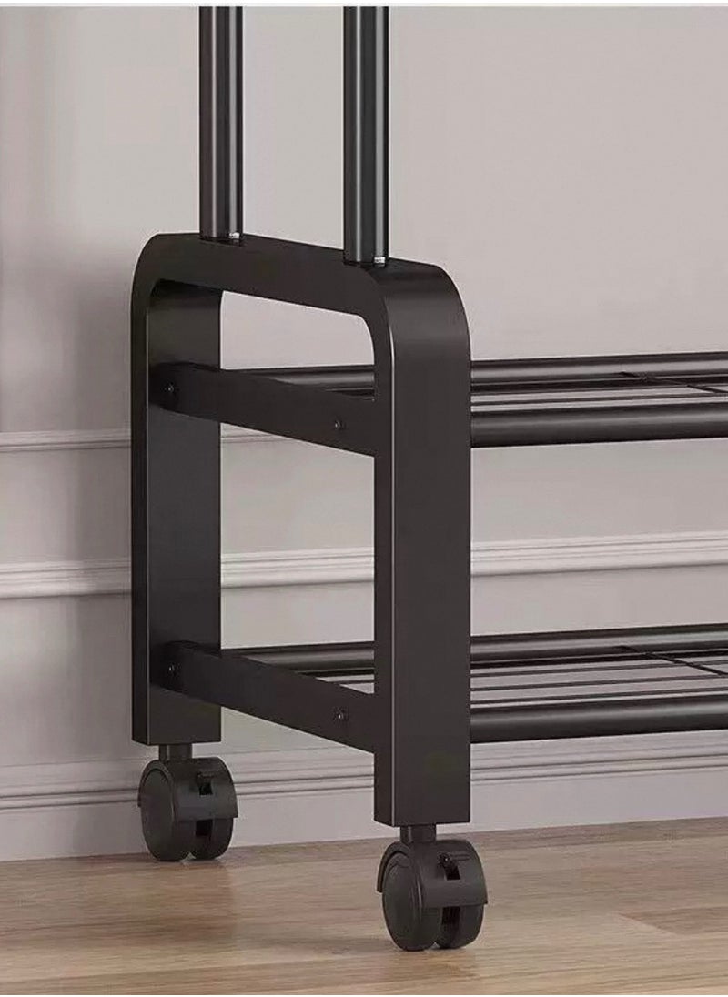 alwan antiques and frames Clothes hanger organizer with two shelves and wheels 156*56*150 cm  - Image 2