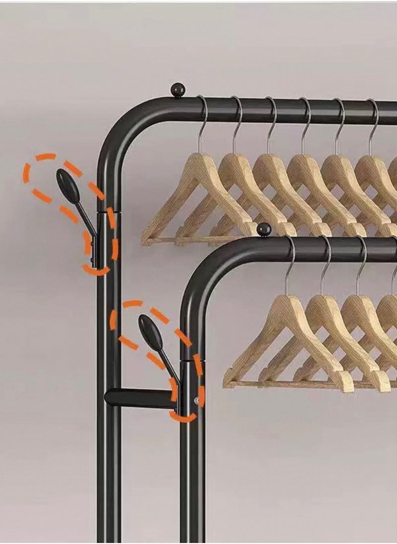 alwan antiques and frames Clothes hanger organizer with two shelves and wheels 156*56*150 cm  - Image 3