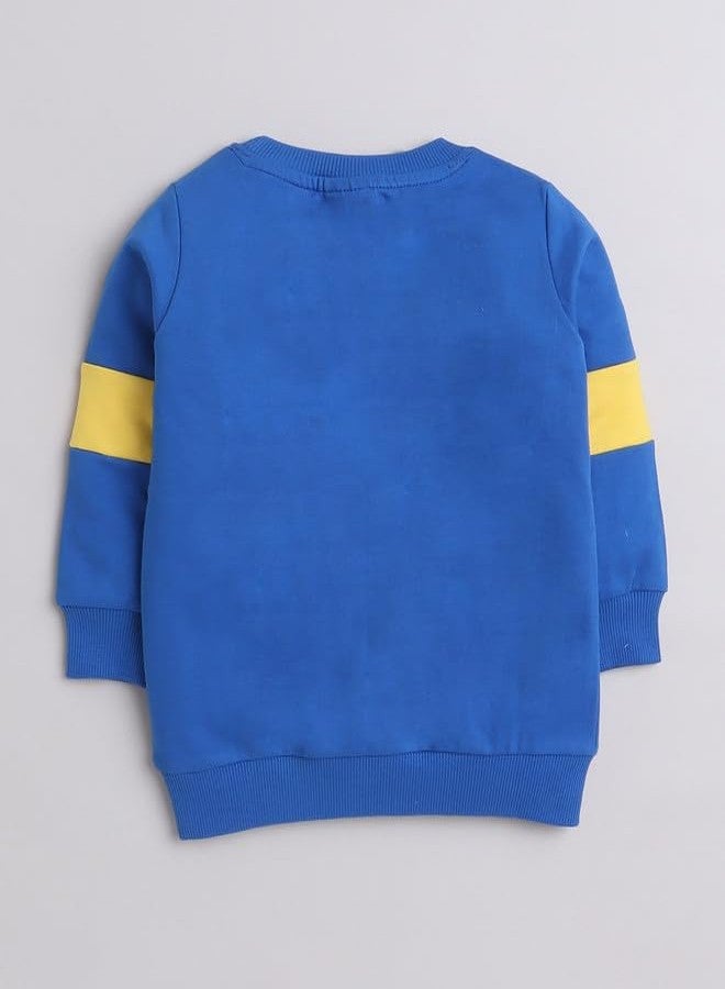 BUMZEE Royal Blue Boys Full Sleeves Cotton Sweatshirt Age - 3-6 Months (Peb9680B-rbl) - Image 2