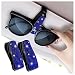 Turcee Set of 2 Bling Rhinestone Car Sun Visor Glasses Holders with AntiScratch SpongeCar Decoration for Women GirlsTicket Card Clip Visor OrganizerUniversal Rhinestone Car Accessories Jewel Blue - Image 2