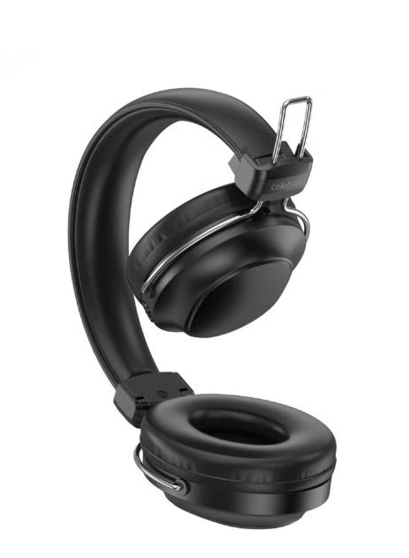 سليبرات تقنية سماعة رأس استريو قابلة للطي موديل A36، تشغيل بطاقة TF، شاحن من النوع C، منفذ واجهة صوت 3.5 ملم واتصال لاسلكي يمنحك المزيد من المتعة - ميكروفون عالي الدقة مدمج - Image 2