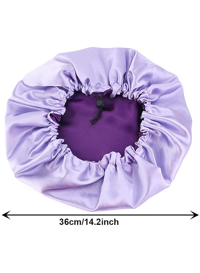 إيروريكس 3 قطع من قبعة الساتان القابلة للتعديل من الحرير وقبعة النوم المرنة من الساتان وقبعة الاستحمام وقبعة الشعر للنساء ذات الشعر المجعد وقبعة النوم 3 ألوان - Image 2