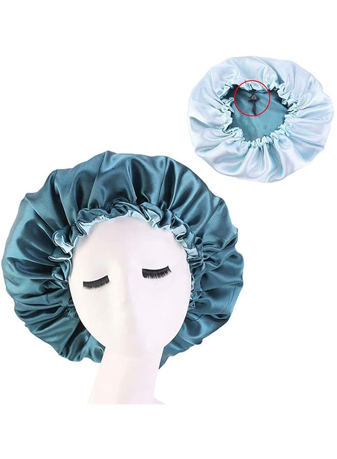 إيروريكس 3 قطع من قبعة الساتان القابلة للتعديل من الحرير وقبعة النوم المرنة من الساتان وقبعة الاستحمام وقبعة الشعر للنساء ذات الشعر المجعد وقبعة النوم 3 ألوان - Image 5