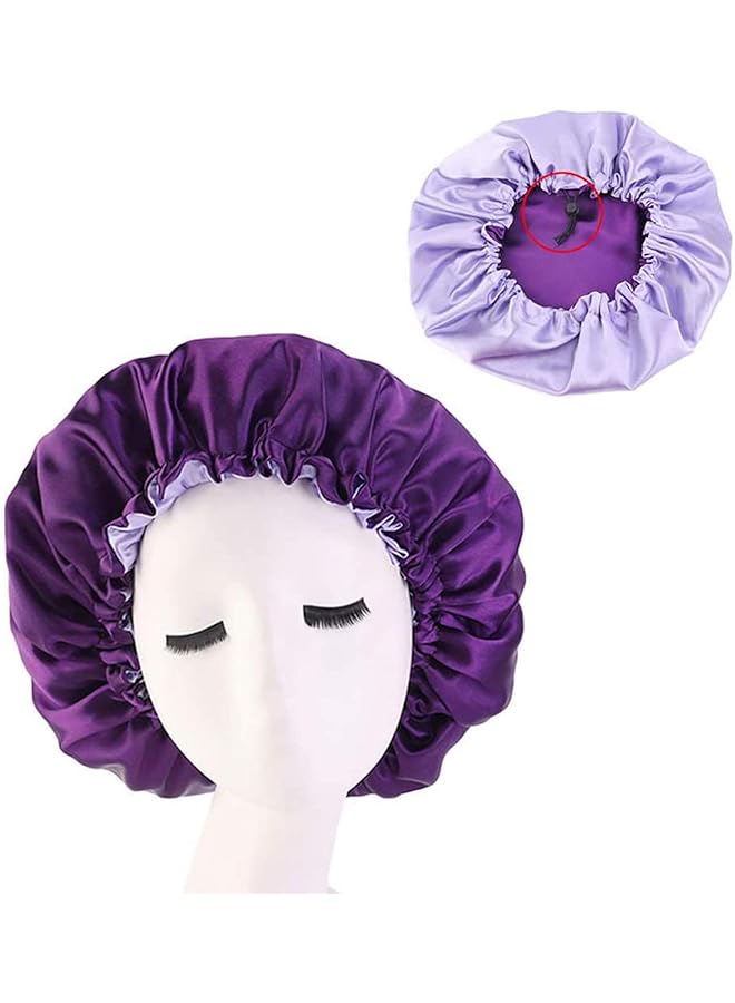إيروريكس 3 قطع من قبعة الساتان القابلة للتعديل من الحرير وقبعة النوم المرنة من الساتان وقبعة الاستحمام وقبعة الشعر للنساء ذات الشعر المجعد وقبعة النوم 3 ألوان - Image 4