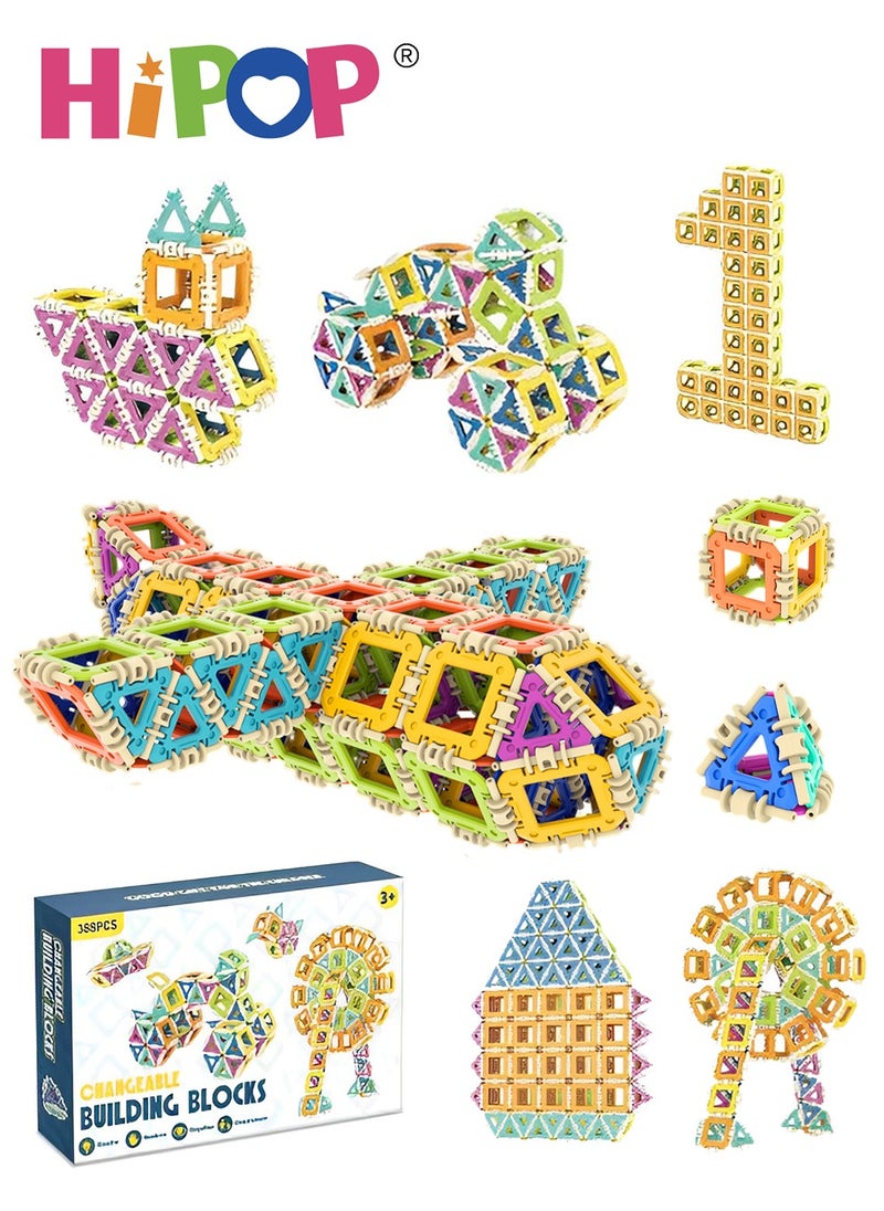 HIPOP - 388pcs Building Block Toy Set,Changeable Shapes,Children's Handmade DIY Construction Toys,Assembling Toy for Kids - Image 1