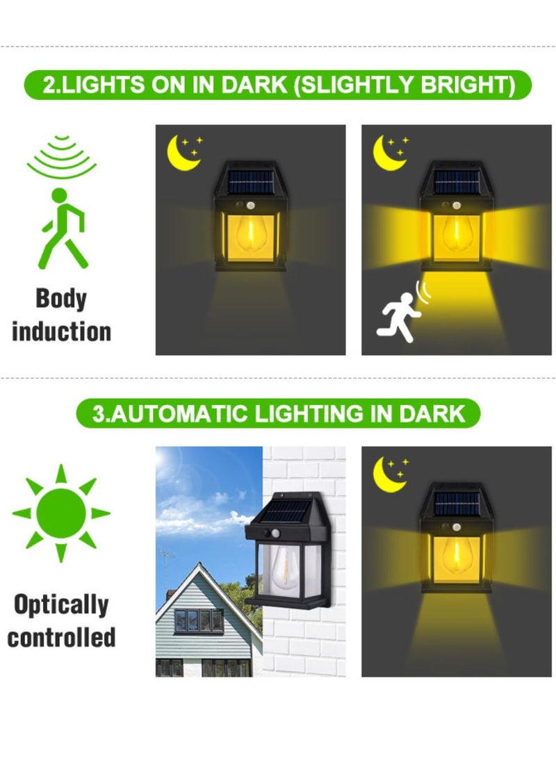 Yuwell Pack Of 4 Pcs Solar Outdoor Light Solar Motion Sensor Security Lights With 3 Lighting Modes Wireless Solar Wall Lights Waterproof Solar Light Bulb Lights For Garden Home And Garage Use Black  - Image 5