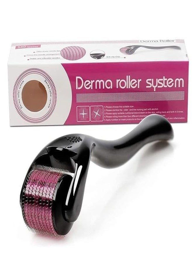 Ashritha Derma Roller for Hair Growth and Face, 540 Titanium Microneedles, Professional Micro Needling Roller for Beard Growth, Anti Ageing, and Skin Care - Image 1