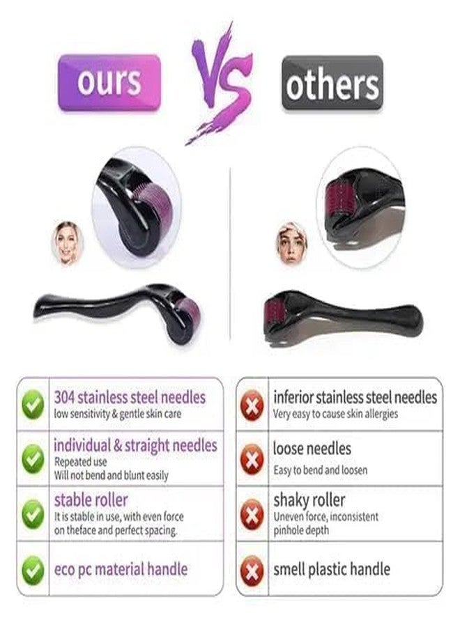 Ashritha Derma Roller for Hair Growth and Face, 540 Titanium Microneedles, Professional Micro Needling Roller for Beard Growth, Anti Ageing, and Skin Care - Image 2