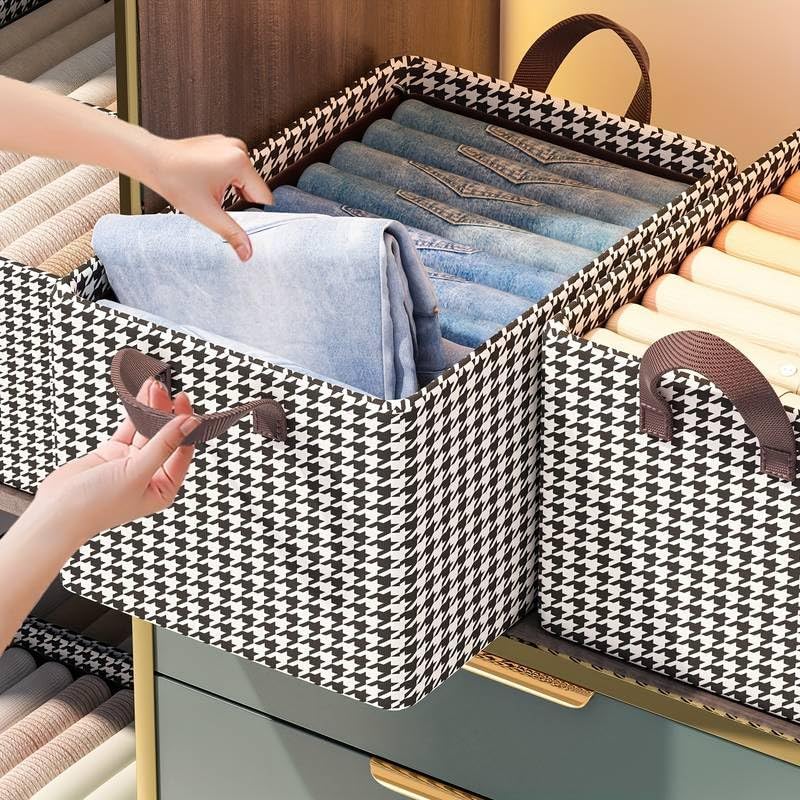 Juflix Juflix Closet Drawer Organizers And Storage Baskets Rectangle Storage Boxes Storage Containers For Pants Shirt Sweaters Bra Panty Socks Pack of 2 - Image 2