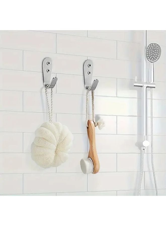 Large J Shaped Stainless Steel Hooks 5pcs Rustproof Wall Mounted for Coats Towels - Image 3