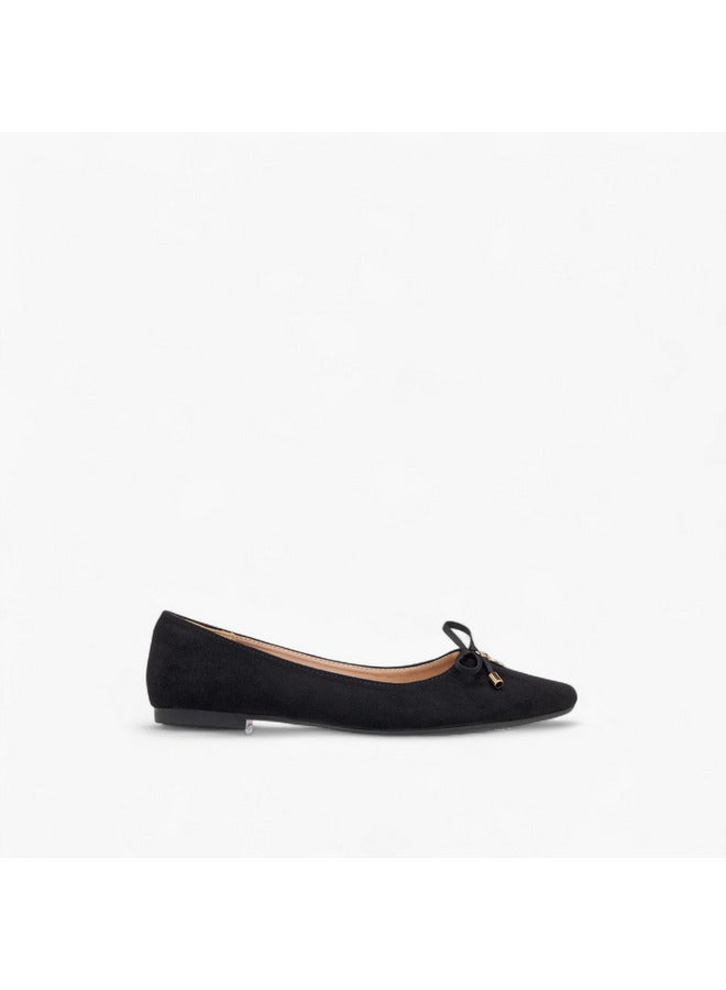 Celeste Women's Solid Slip-On Ballerina Shoes with Bow Accent  - Image 3