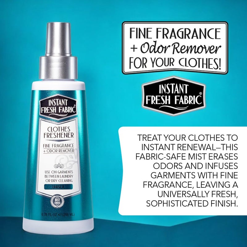 Premium CLOTHES FRESHENER Unisex Fabric Spray Keeps Clothes Fresh, Odor Remover Fabric Refresher Spray Extends Garment Life, Linen Spray for Bedding Eco-Friendly, 6.76 oz - INSTANT FRESH FABRIC - Image 2