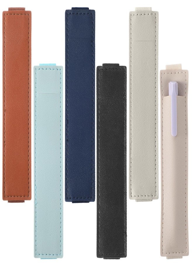 Tyqour 6Pcs Elastic Pen Holder for Notebook, Adjustable Journal Pen Holder, PU Leather Pencil Planner Pens Pouch for Notebook Journals Books Office Supplies - Image 1