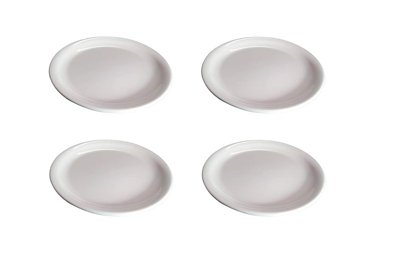 Servewell Melamine Dinner Serving Plate Set of 4 White - Image 1