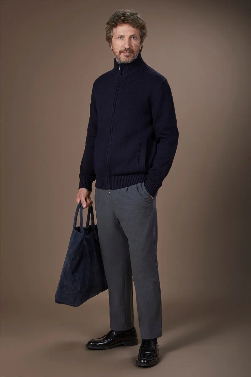 Doppelganger  Men's 100% cotton cardigan - DK Blue for Men | Best Price UAE