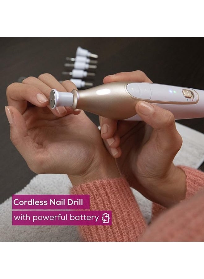 Beurer 14 piece professional manicure and pedicure nail drill kit cordless rechargeable electric nail file 10 attachments 3 speed settings for fingernails and toenails - Image 2