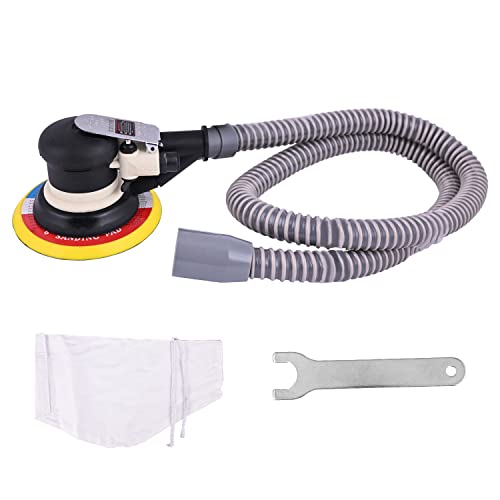 IZOM IZ-991LA 6" (150mm) Pneumatic Random Orbital Sander with Hose and Suction Bag Ideal for Fine Finishing on Woods, Metals & Composites - Image 1