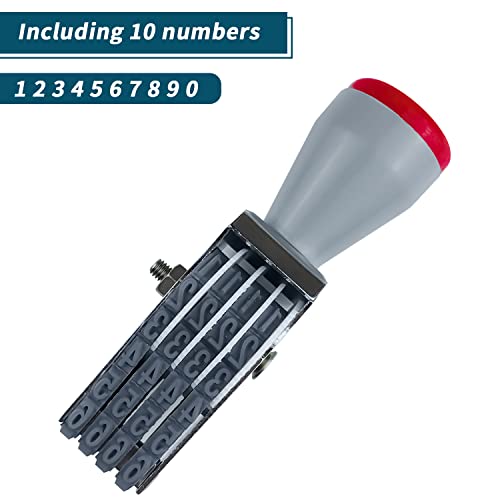 SUUJI 4 Digit Number Roller Stamps - SUUJI Changeable Number Stamp Egg Date Stamp Personalized Symbol Rolling Wheel Multi-Function DIY Rubber Scrapbooking Roller Stationery Office Business Stamps - Image 3