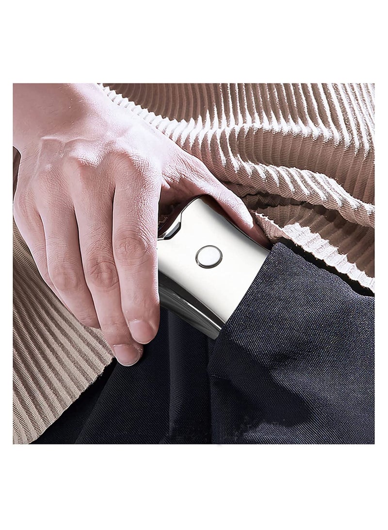 Electric Mini Travel Shaver for Men - Pocket Size Washable Electronic Razor Mens Rechargeable Portable Cordless Shaving Face Beard Wet & Dry Rotary Electrical Shave (Silver) - Image 5