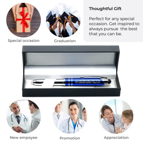 Inkstone Medical Gift Pen with Inspirational Quote - "Cure Sometimes, Treat Often, Comfort Always. - Hippocrates" - Engraved Pen with Light and Stylus - Gifts for Doctors Nurses Medical Assistants - Image 3