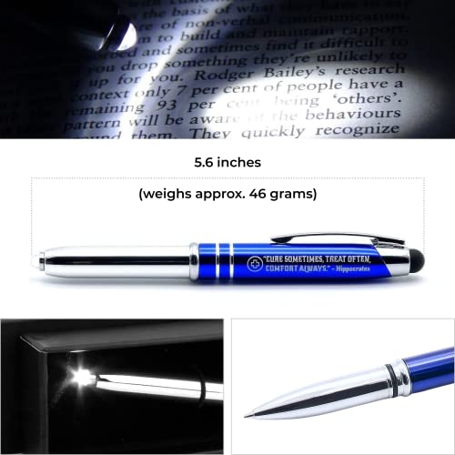 Inkstone Medical Gift Pen with Inspirational Quote - "Cure Sometimes, Treat Often, Comfort Always. - Hippocrates" - Engraved Pen with Light and Stylus - Gifts for Doctors Nurses Medical Assistants - Image 4