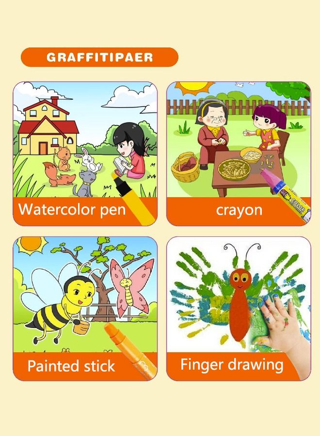 Beauenty Children's Drawing Paper Roll, Coloring Paper Roll for Kids, 300 * 30cm Large Coloring Poster for Toddlers, Stickable Drawing Paper Roll, DIY Painting Ideal Gift for Class Home Birthday Party - Image 4