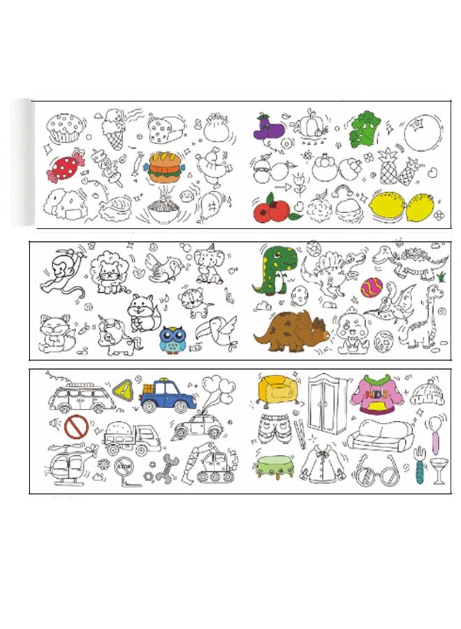 Beauenty Children's Drawing Paper Roll, Coloring Paper Roll for Kids, 300 * 30cm Large Coloring Poster for Toddlers, Stickable Drawing Paper Roll, DIY Painting Ideal Gift for Class Home Birthday Party - Image 1