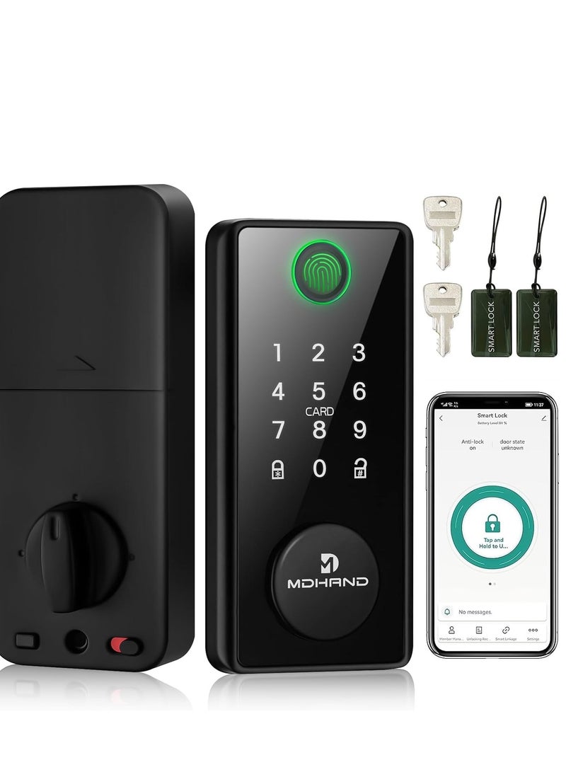 Smart Lock, Fingerprint Keyless Entry Door Lock, Built-in Wi-Fi, App Remote Control, Touchscreen Keypad Deadbolt, Auto Lock, Easy Installation - Image 1