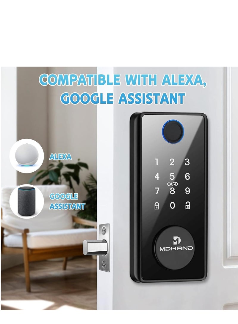 Smart Lock, Fingerprint Keyless Entry Door Lock, Built-in Wi-Fi, App Remote Control, Touchscreen Keypad Deadbolt, Auto Lock, Easy Installation - Image 5