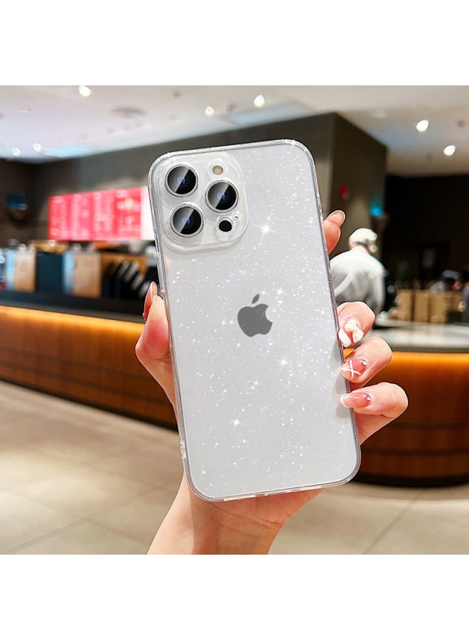 Suitable For Iphone17promax Mobile Phone Case, High-end Fluorescent Transparent Glitter Tpu Apple 16/15 Silicone Soft