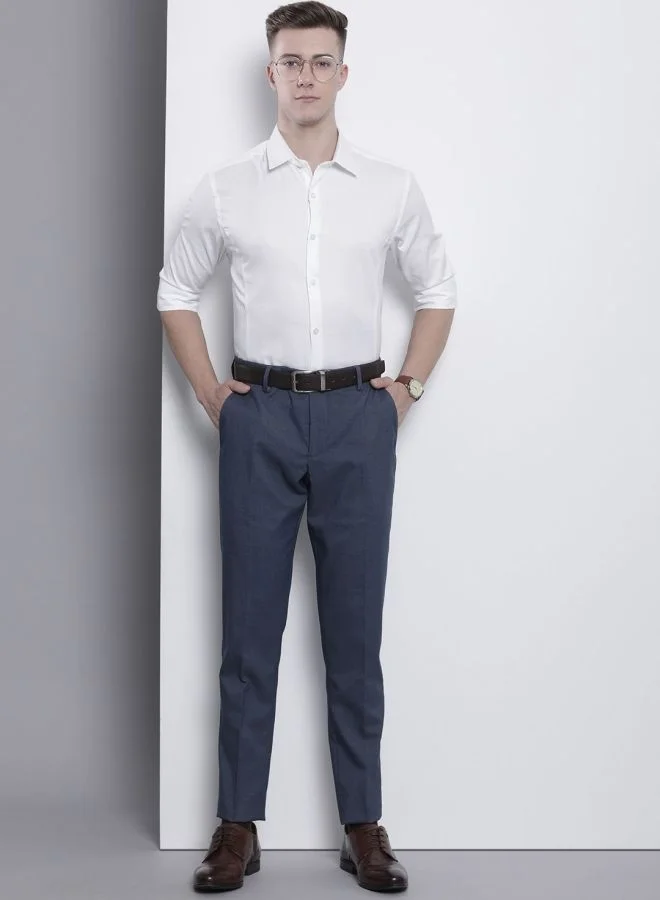 شركة المرآب الهندية Men Slim Fit Solid Full Sleeves Cutaway Collar Formal Shirt