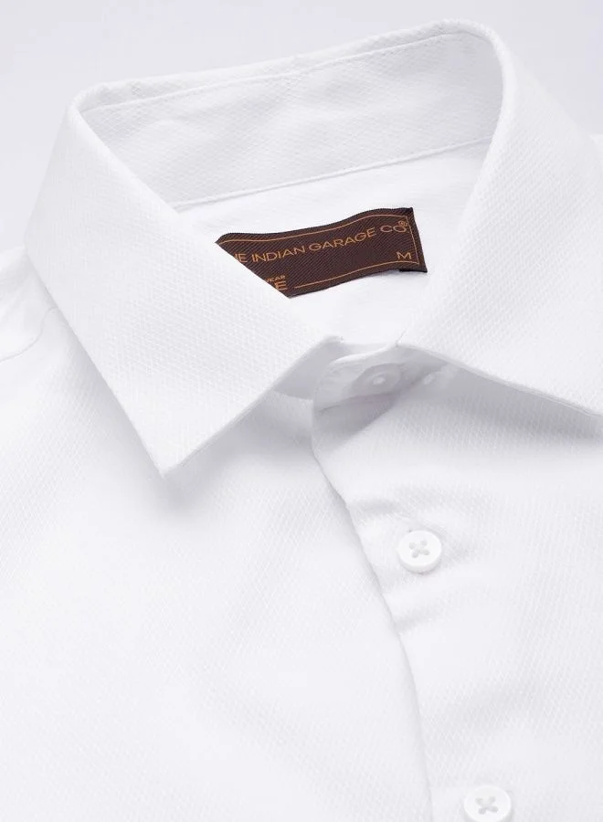 شركة المرآب الهندية Men Slim Fit Solid Full Sleeves Cutaway Collar Formal Shirt