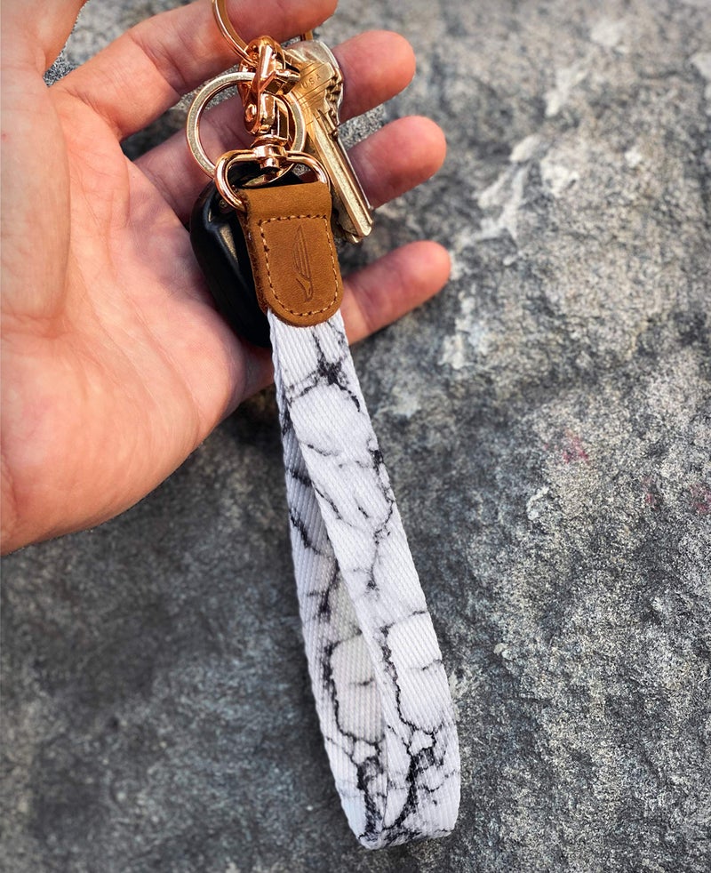 POCKT Lanyard for Keys Wristlet Strap Key Chain Holder for Men and Women - Cool Hand Wrist Lanyards for Keys and Wallets | Marble - Image 3