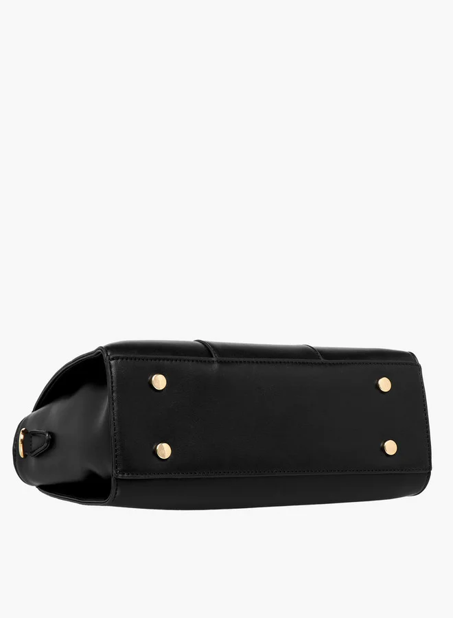 Flora Bella By Shoexpress Solid Tote Bag with Detachable Strap and Zip Closure