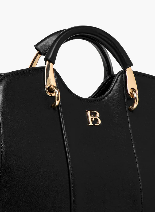 Flora Bella By Shoexpress Solid Tote Bag with Detachable Strap and Zip Closure