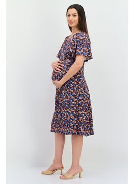 Maternity Floral Print Midi Dress, Black - pzsku/Z7B73E5EE86EF1FCCE399Z/45/_/1739629245/db3acf11-d819-4c27-8b41-ff4b54c5f19c