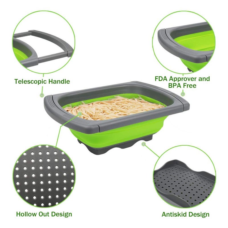 Zurato Folding Silicone Sink Strainer for Kitchen Foldable Silicone Strainer Collapsible Colanders Drainer for Kitchen Food Drain Colander for Draining Pasta Vegetable - Image 5