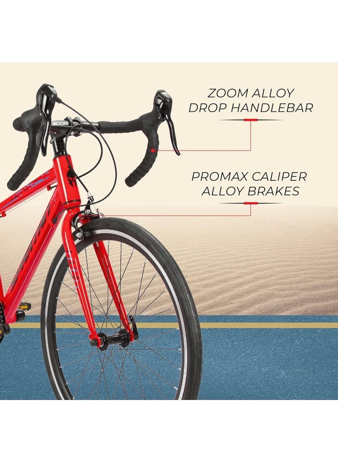 Spartan Jr Peloton Road Bicycle for Youth | 24 inch wheel size | 8 Speed Shimano gear| For teens and adults|Red  - Image 3