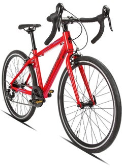 Spartan Jr Peloton Road Bicycle for Youth | 24 inch wheel size | 8 Speed Shimano gear| For teens and adults|Red  - Image 1
