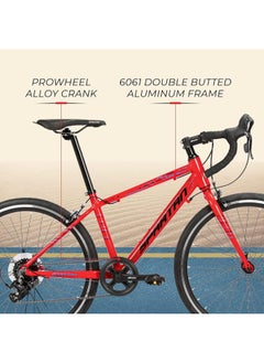 Spartan Jr Peloton Road Bicycle for Youth | 24 inch wheel size | 8 Speed Shimano gear| For teens and adults|Red  - Image 5