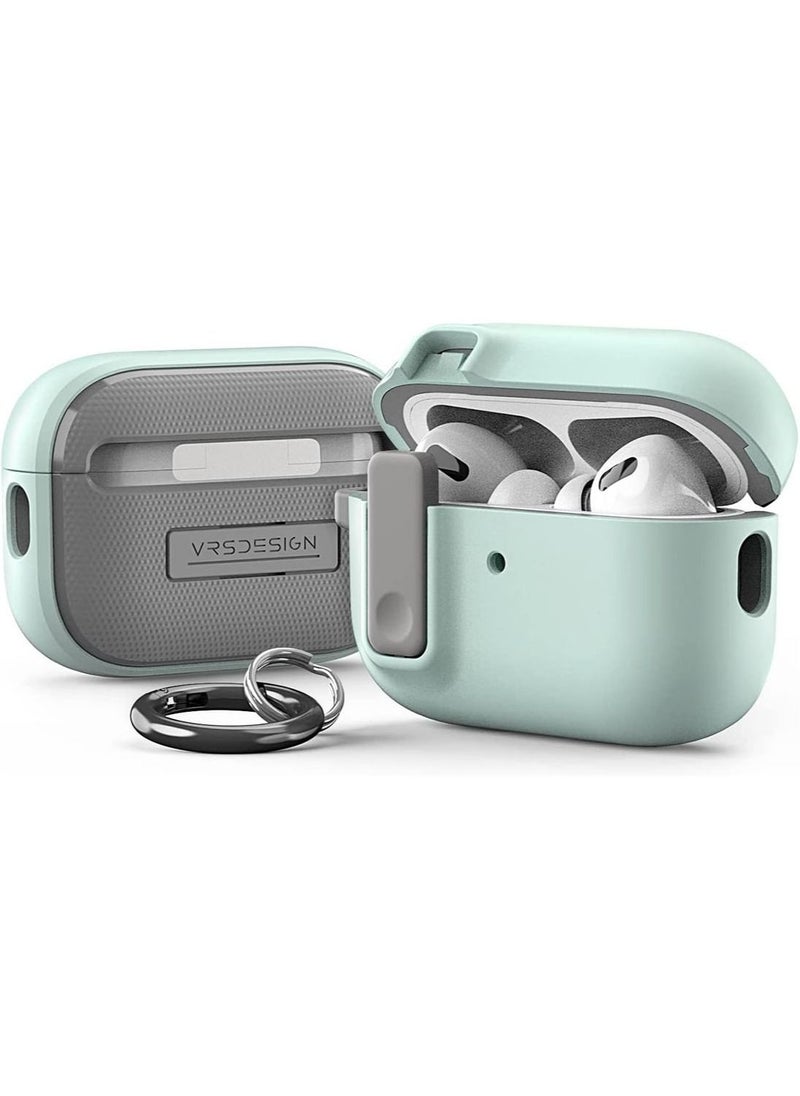VRS Design Modern Lock Airpods Pro 2 (2nd Generation) Case Cover with Carabiner - Marine Green  - Image 1