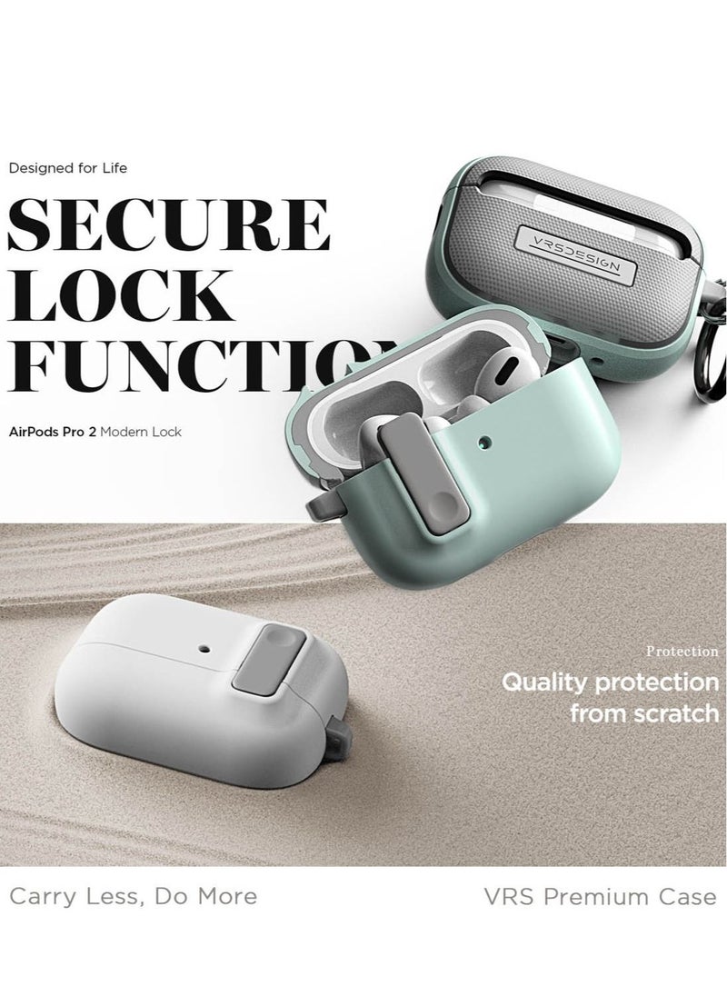 VRS Design Modern Lock Airpods Pro 2 (2nd Generation) Case Cover with Carabiner - Marine Green  - Image 4