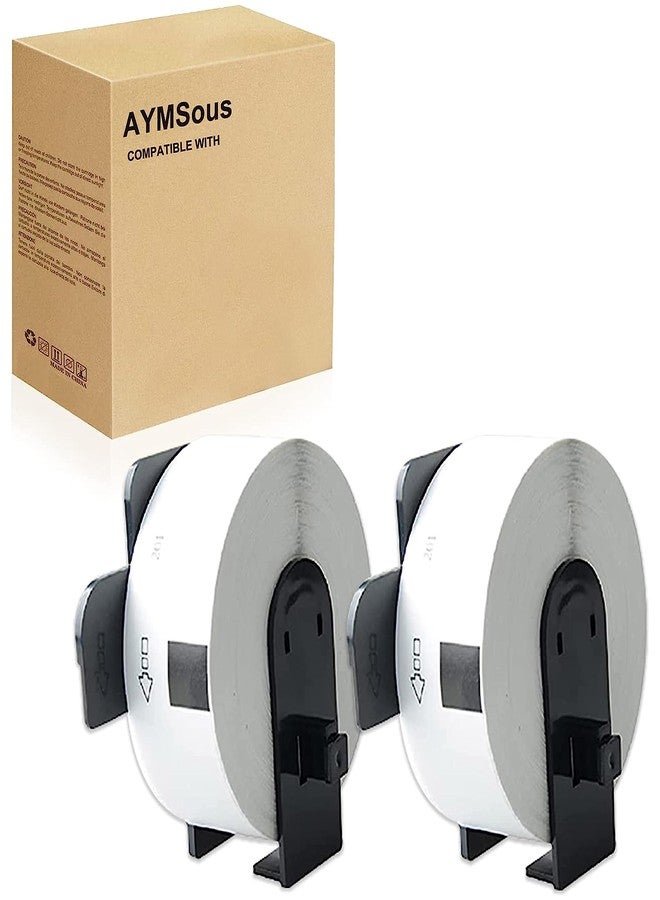 AYMSous 2 Pack DK-1201 Die-Cut Standard Address Label (1-1/7" x 3-1/2" /29mm x 90mm) with 2 Refillable Cartridges Replacement for Brother DK-1201 for QL-500 QL-560 QL-570 QL-650TD QL-710W QL-800 - Image 1