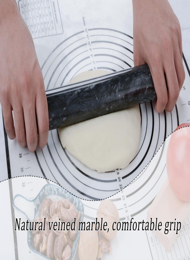 GMYIAK Marble Rolling Pin with Wooden Bracket, Marble Rolling Pin, Non-Stick Dough Rolling Pin for Bread, Pizza Dough, Crust, Pastry, Cookies (Black, 11.8 inch) - Image 5