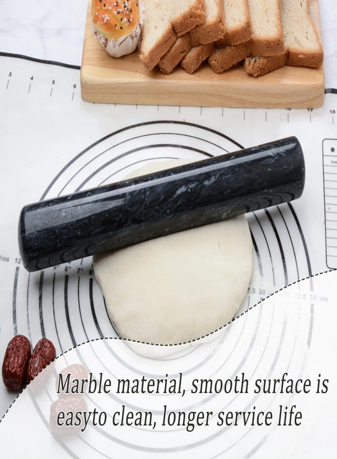 GMYIAK Marble Rolling Pin with Wooden Bracket, Marble Rolling Pin, Non-Stick Dough Rolling Pin for Bread, Pizza Dough, Crust, Pastry, Cookies (Black, 11.8 inch) - Image 4