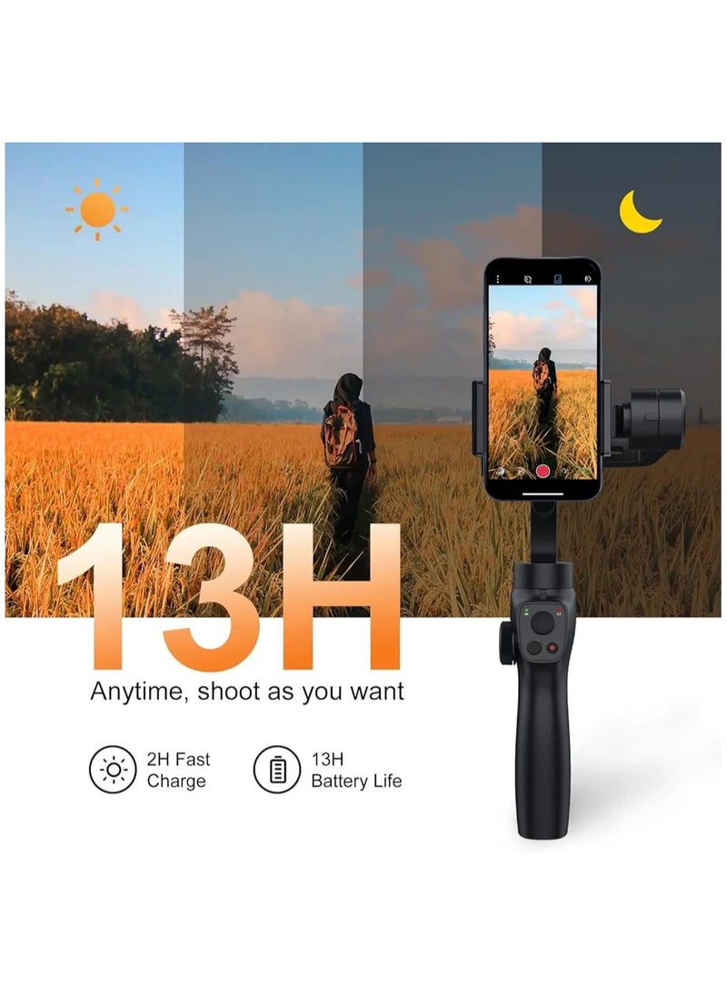 OTTAL 3-Axis Gimbal Stabilizer for iPhone 16 15 14 Pro Max XS X XR Samsung s23 s22 Android Smartphone, Handheld Gimble with Focus Wheel, Phone Stabilizer for Video Recording Vlog - fun snap Capture 2 s Combo  - Image 3