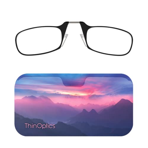 ThinOptics Universal Pod Case + Rectangular Reading Glasses, Alpine Horizon, 44mm + 2 - Image 1